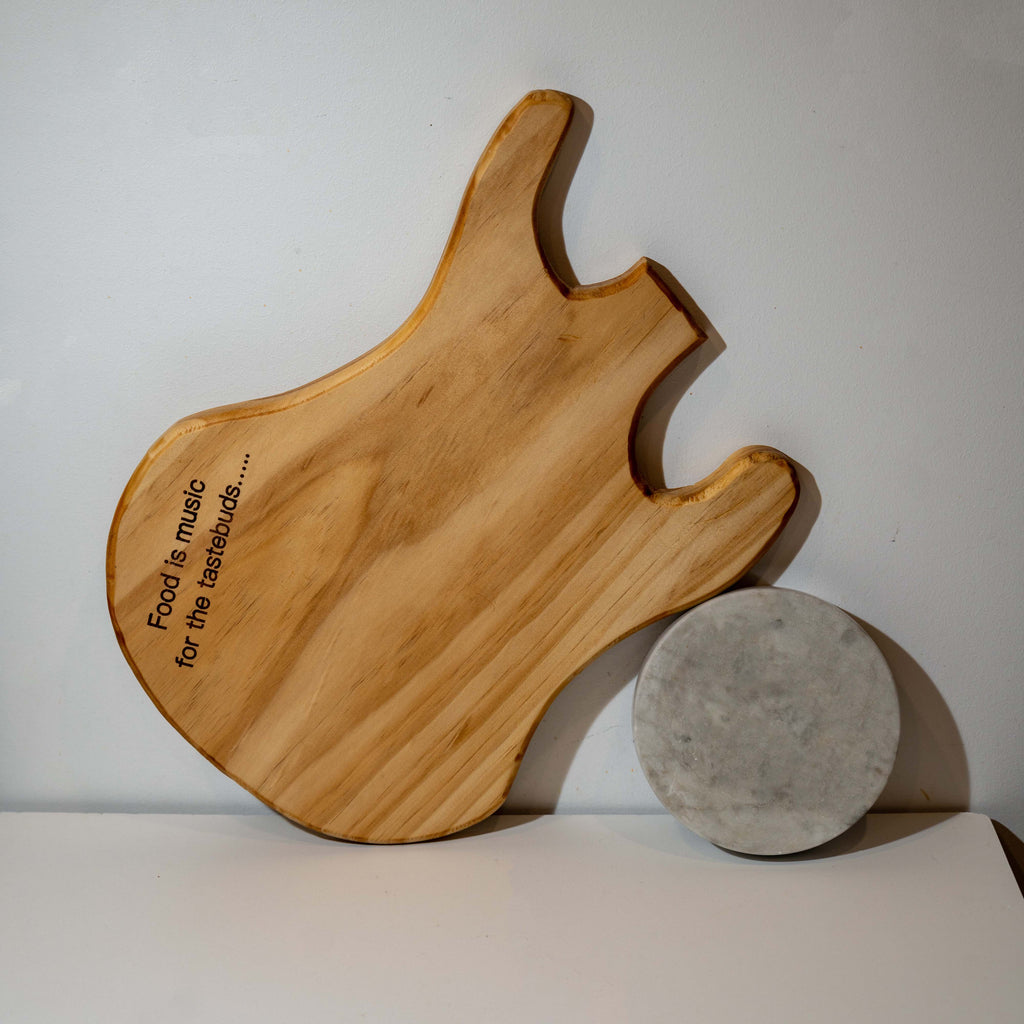 Guitar-Shaped Board – “Food is Music for the Tastebuds”
