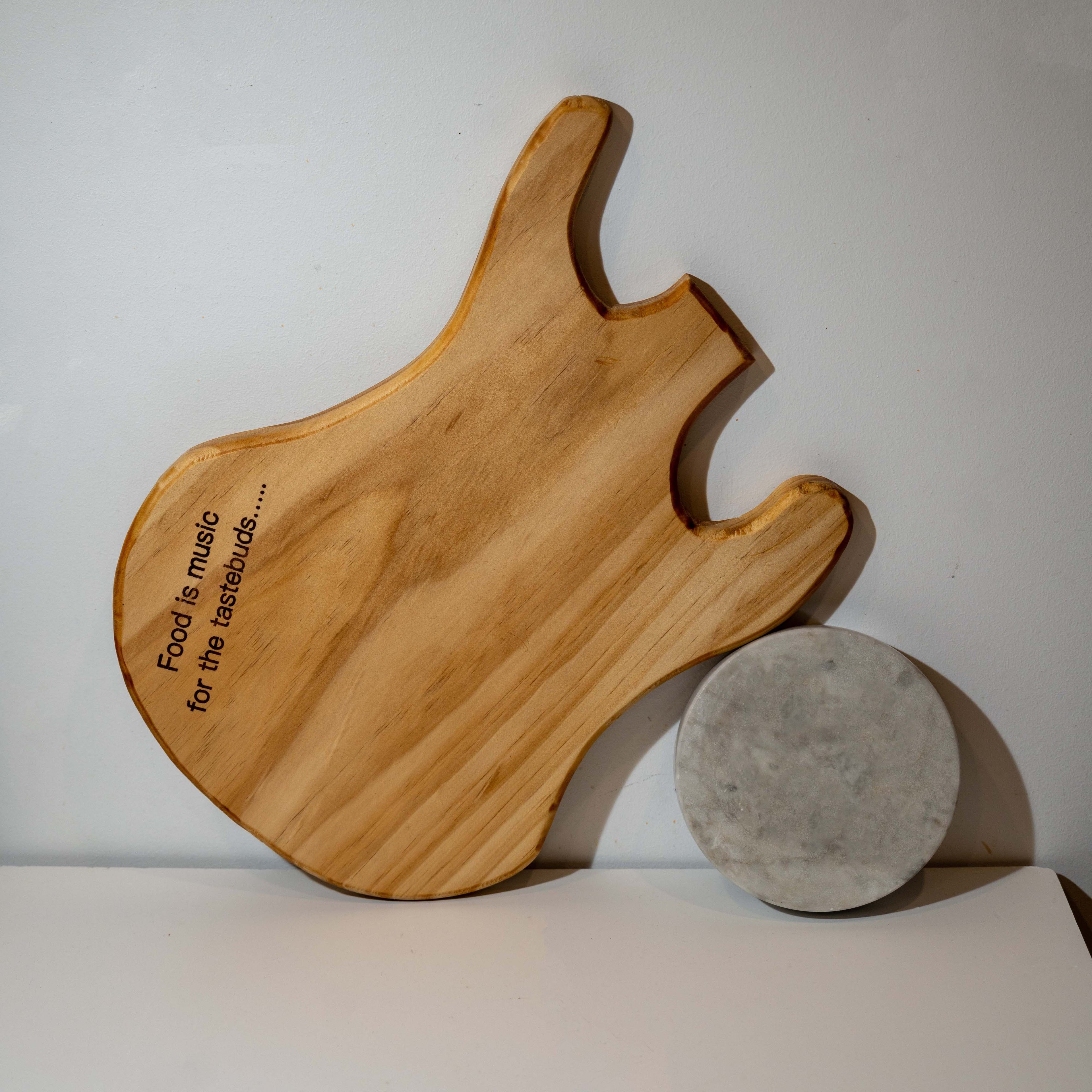 Guitar-Shaped Board – “Food is Music for the Tastebuds”