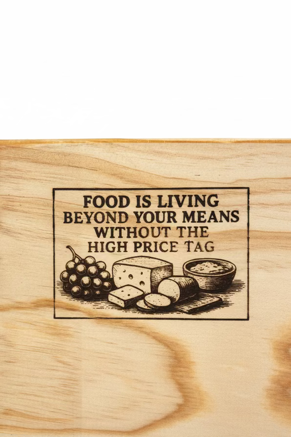 Food is living beyond your means without the high price tag