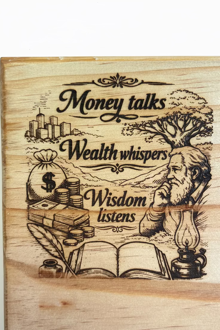 Money talks/wealth whispers/wisdom listens