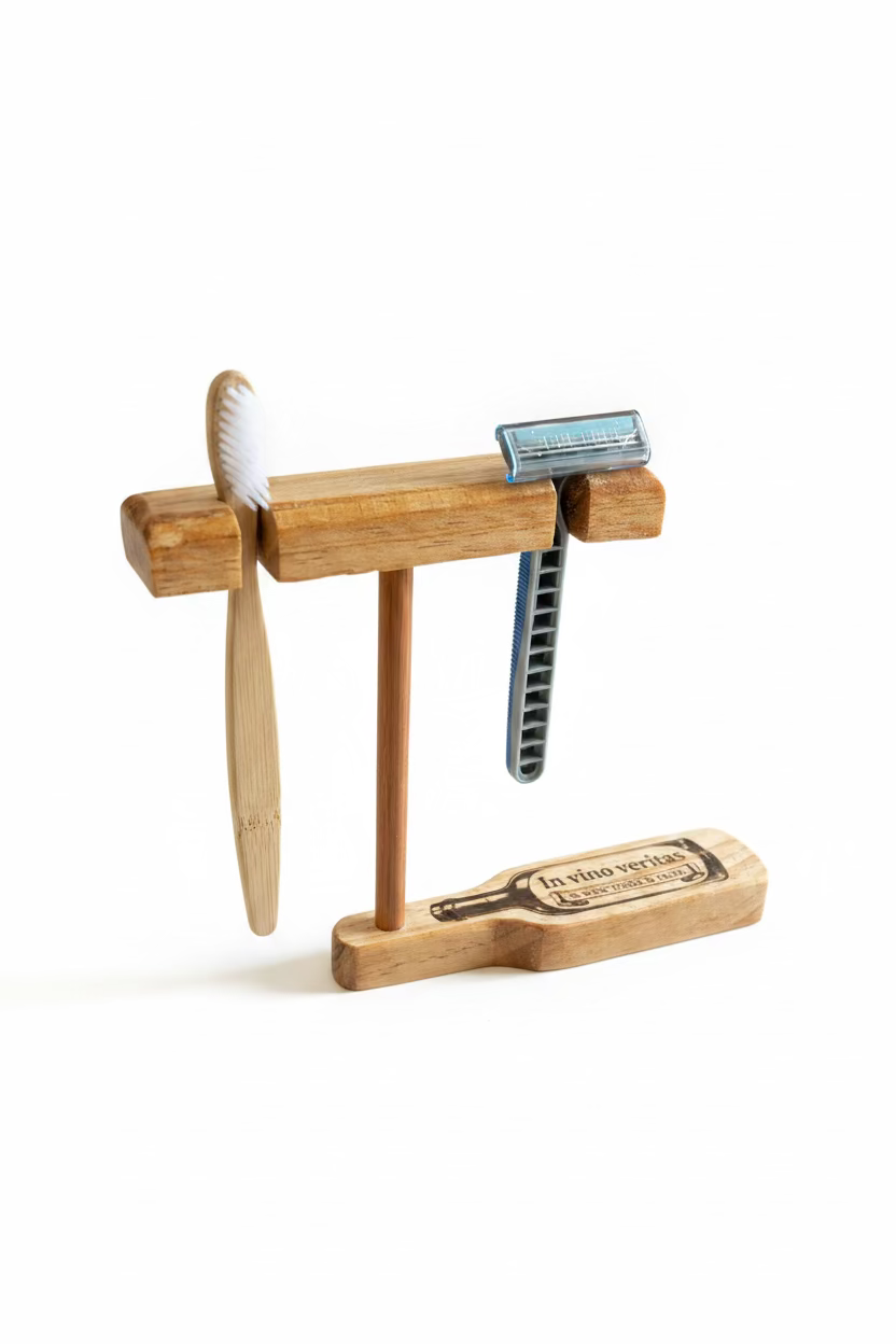 Wine lovers toothbrush and razor holder