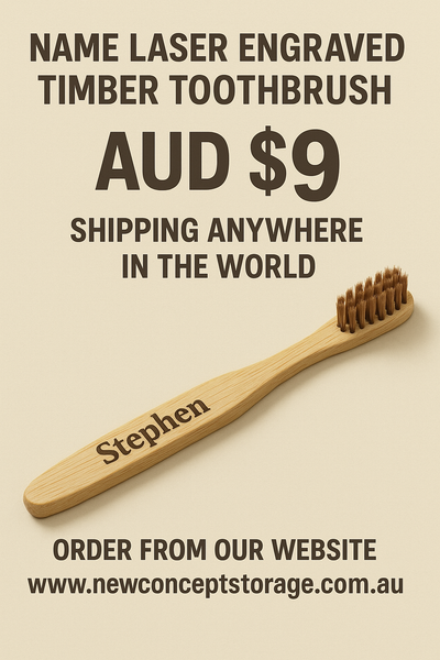 custom engraved timber toothbrush